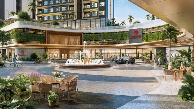 Đài phun nước sảnh vào và shophouse